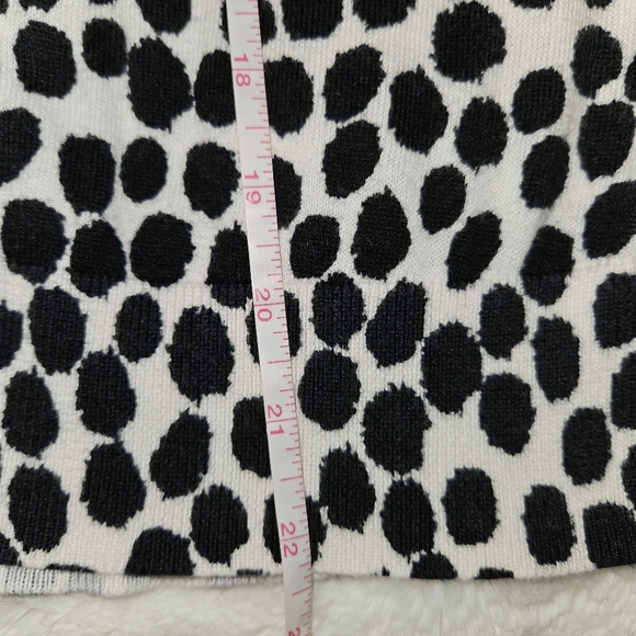 Loft Cardigan Women's Size Small Black White Polka Dot Spots Cotton Sweater - Picture 13 of 13
